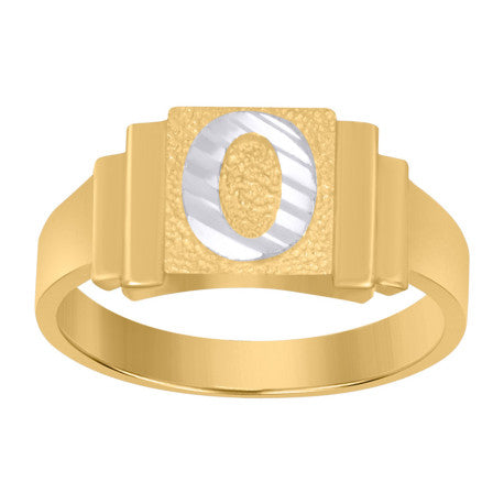 10Kt Gold Initial Letter Ring "O"