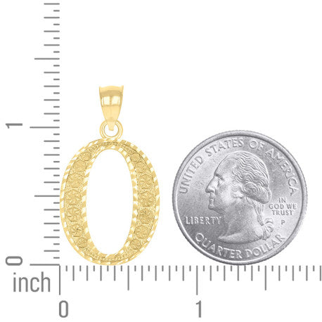 10Kt Gold Initial Letter Pendant "O"