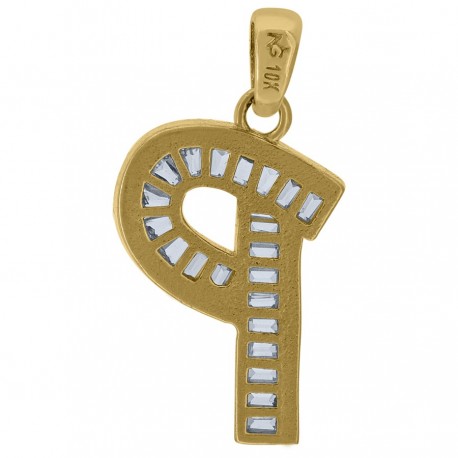 10Kt Gold Initial "P" Letter Pendant