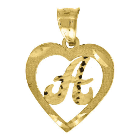 10Kt Gold Initial Pendant "A"