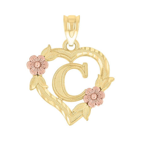 10Kt Gold Initial Pendant "C"