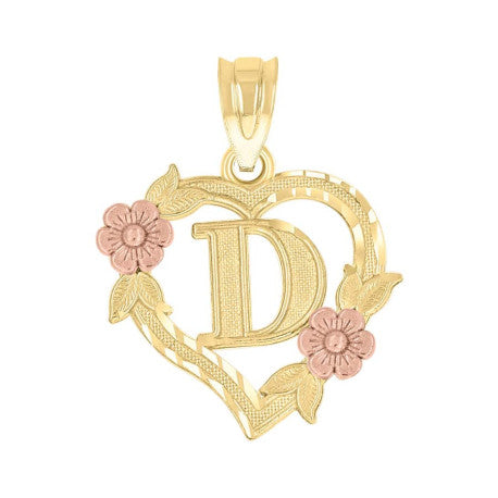 10Kt Gold Initial Pendant "D"