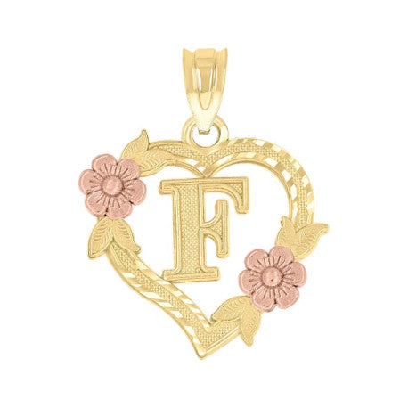 10Kt Gold Initial Pendant "F"