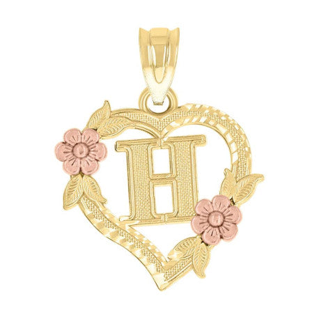 10Kt Gold Initial Pendant "H"