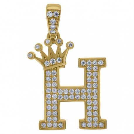 10Kt Gold Initial Pendant "H"