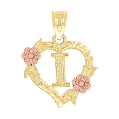 10Kt Gold Initial Pendant "I"