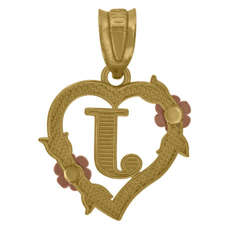 10Kt Gold Initial Pendant "J"