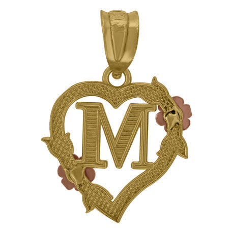 10Kt Gold Initial Pendant "M"