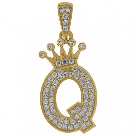 10Kt Gold Initial Pendant "Q"