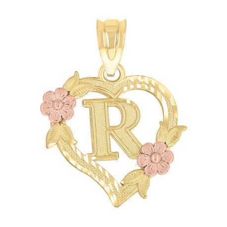 10Kt Gold Initial Pendant "R"