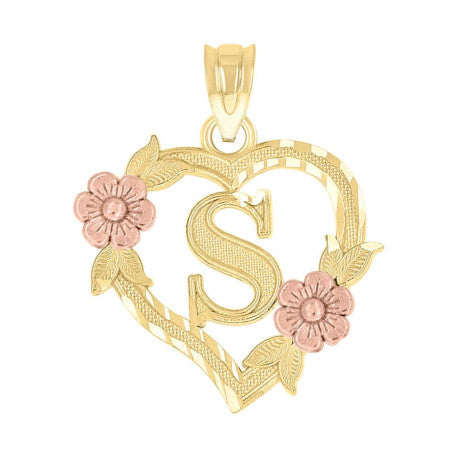 10Kt Gold Initial Pendant "S"