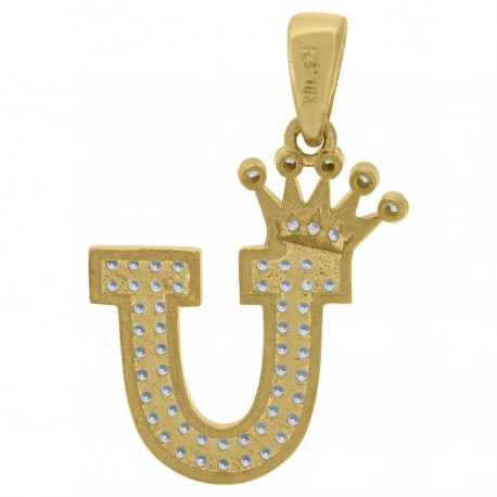 10Kt Gold Initial Pendant "U"
