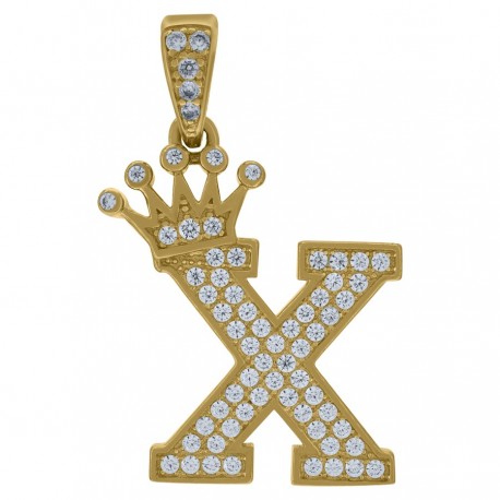 10Kt Gold Initial Pendant "X"