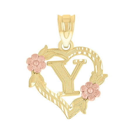 10Kt Gold Initial Pendant "Y"