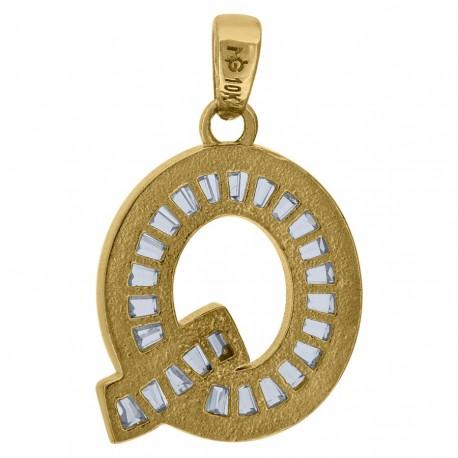 10Kt Gold Initial "Q" Letter Pendant