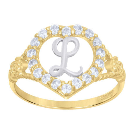 10Kt Gold Initial Ring
