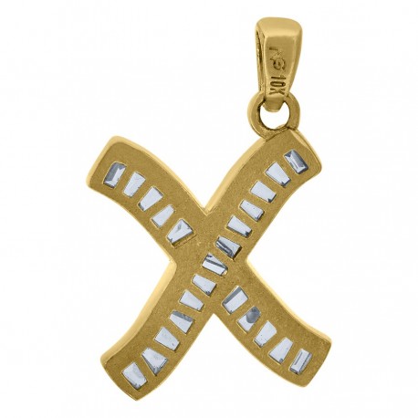 10Kt Gold Initial "X" Letter Pendant