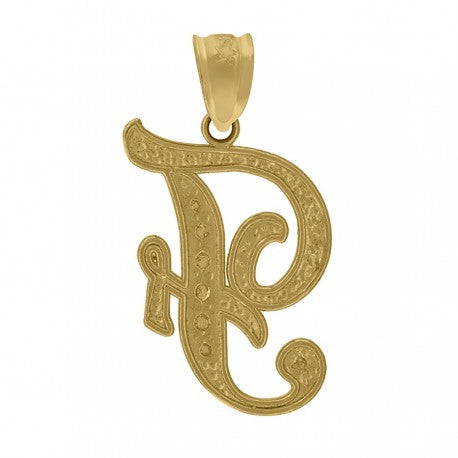 10Kt-Gold Initial"F"Pendant
