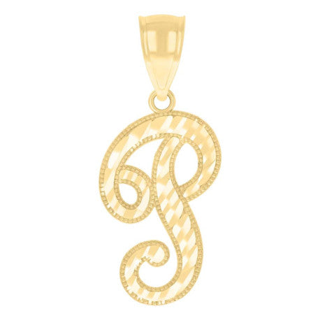 10Kt-Gold Initial"P" Pendant