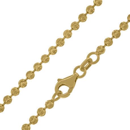 10kt Gold Moon Cut 2.5mm Chain