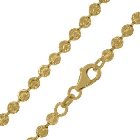 10kt Gold Moon Cut 3mm Chain