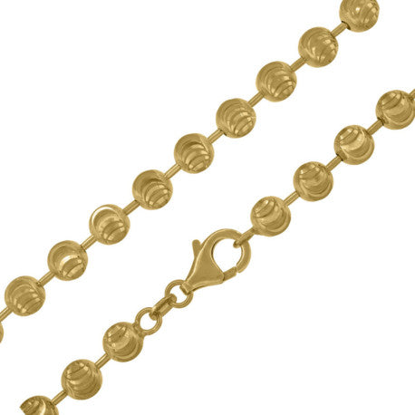 10kt Gold Moon Cut 5mm Chain