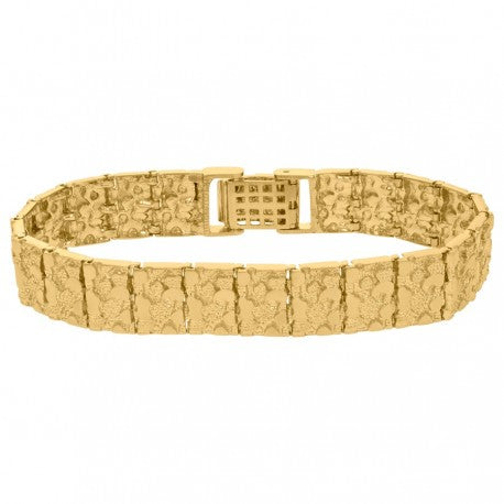 10Kt Gold Nugget Bracelet 12.5mm