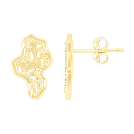 10Kt Gold Nugget Earring
