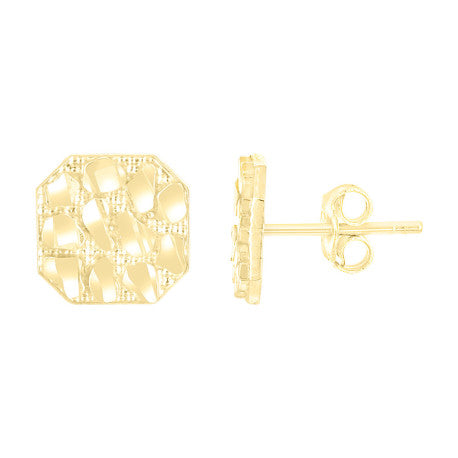 10Kt Gold Nugget Earring