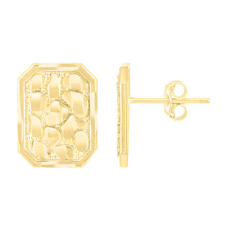 10Kt Gold Nugget Earring
