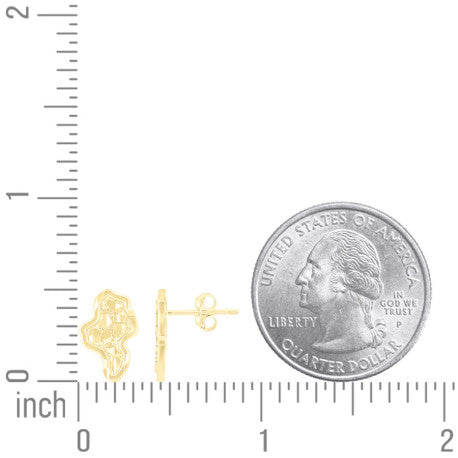 10Kt Gold Nugget Earring