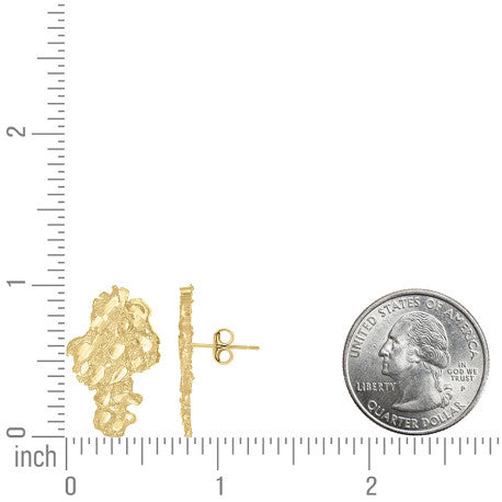 10Kt Gold Nugget Earring