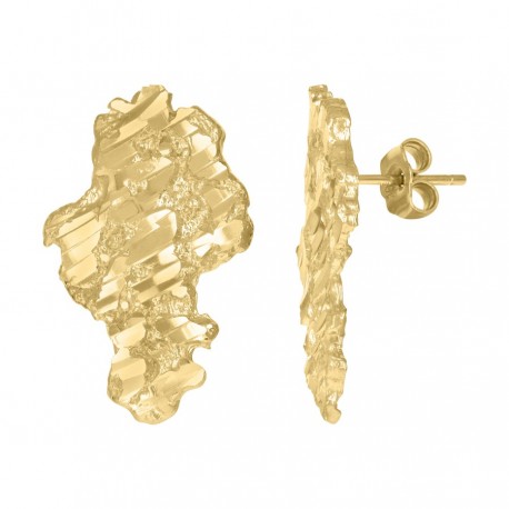 10Kt Gold Nugget Earrings