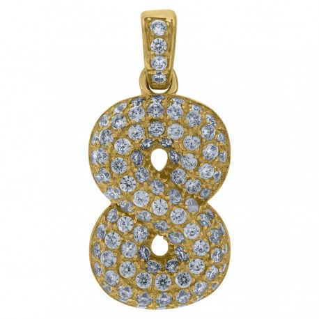 10Kt Gold Number "8" Pendant