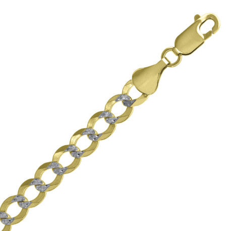 10kt-Gold Pave Cuban Chain-180
