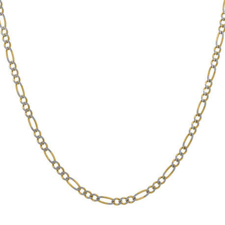 10kt-Gold Pave Figaro Chain 050