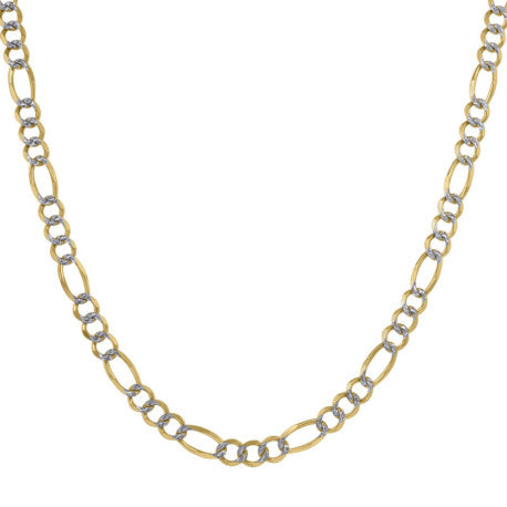 10kt-Gold Pave Figaro Chain 100