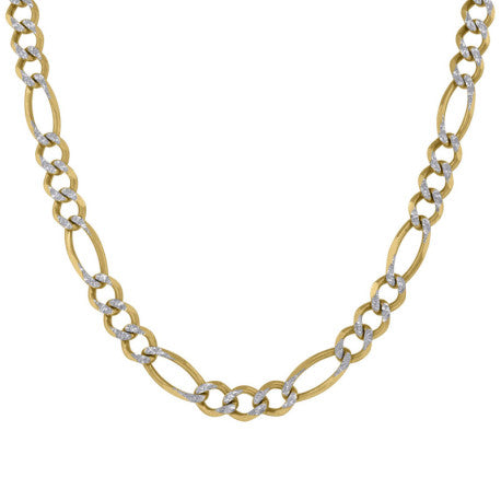 10kt-Gold Pave Figaro Chain 180
