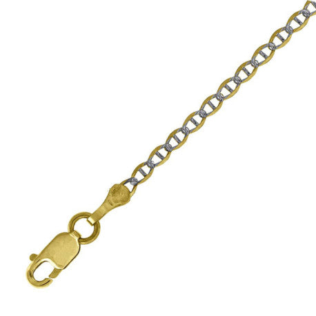 10kt-Gold Pave Mariner Chain 050