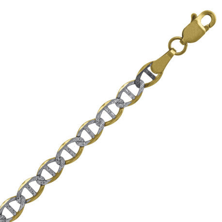 10kt-Gold Pave Mariner Chain 100