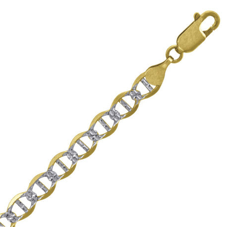 10kt-Gold Pave Mariner Chain 120