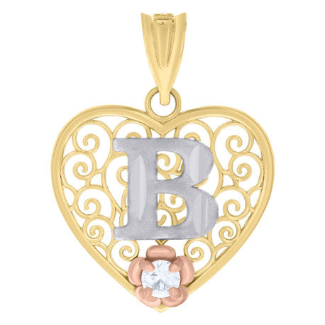 10Kt Gold Pendant "B" Initial