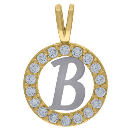 10Kt Gold Initial Letter Pendant "B"