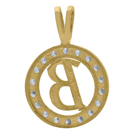 10Kt Gold Initial Letter Pendant "B"
