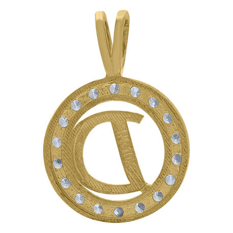 10Kt Gold Initial Letter Pendant "D"