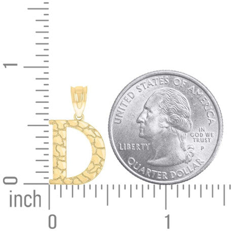 10Kt Gold Initial Letter Pendant "D"