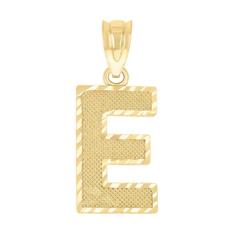 10Kt Gold Initial Letter Pendant "E"
