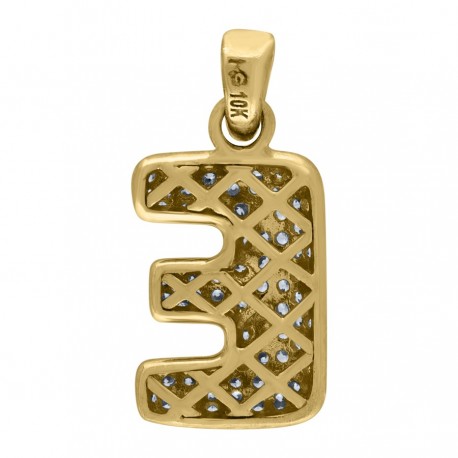 10Kt-Gold Pendant "E" Initial