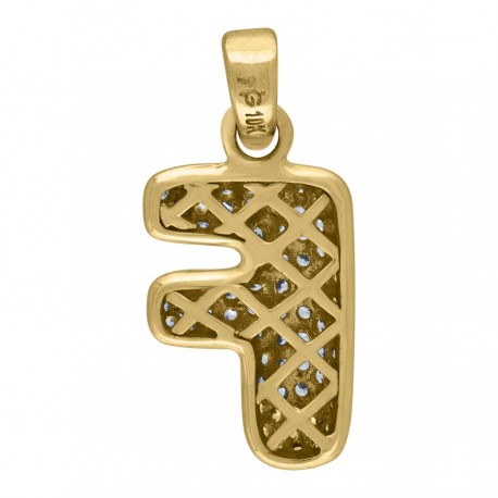 10Kt-Gold Pendant "F" Initial