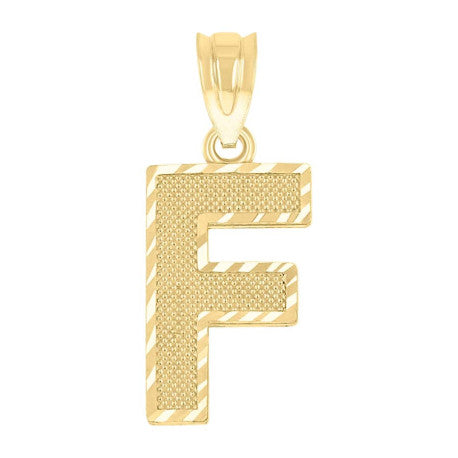 10Kt Gold Initial Letter Pendant "F"